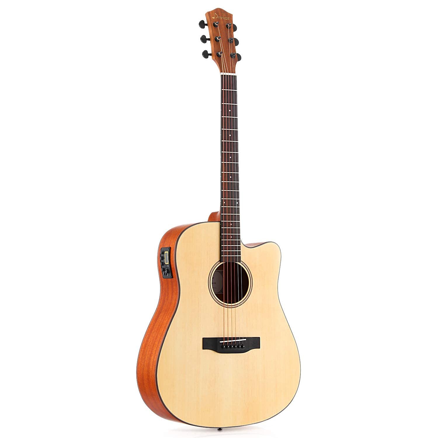 Jual Donner DAG 1CE Electric Acoustic Guitar Cutaway Bundle